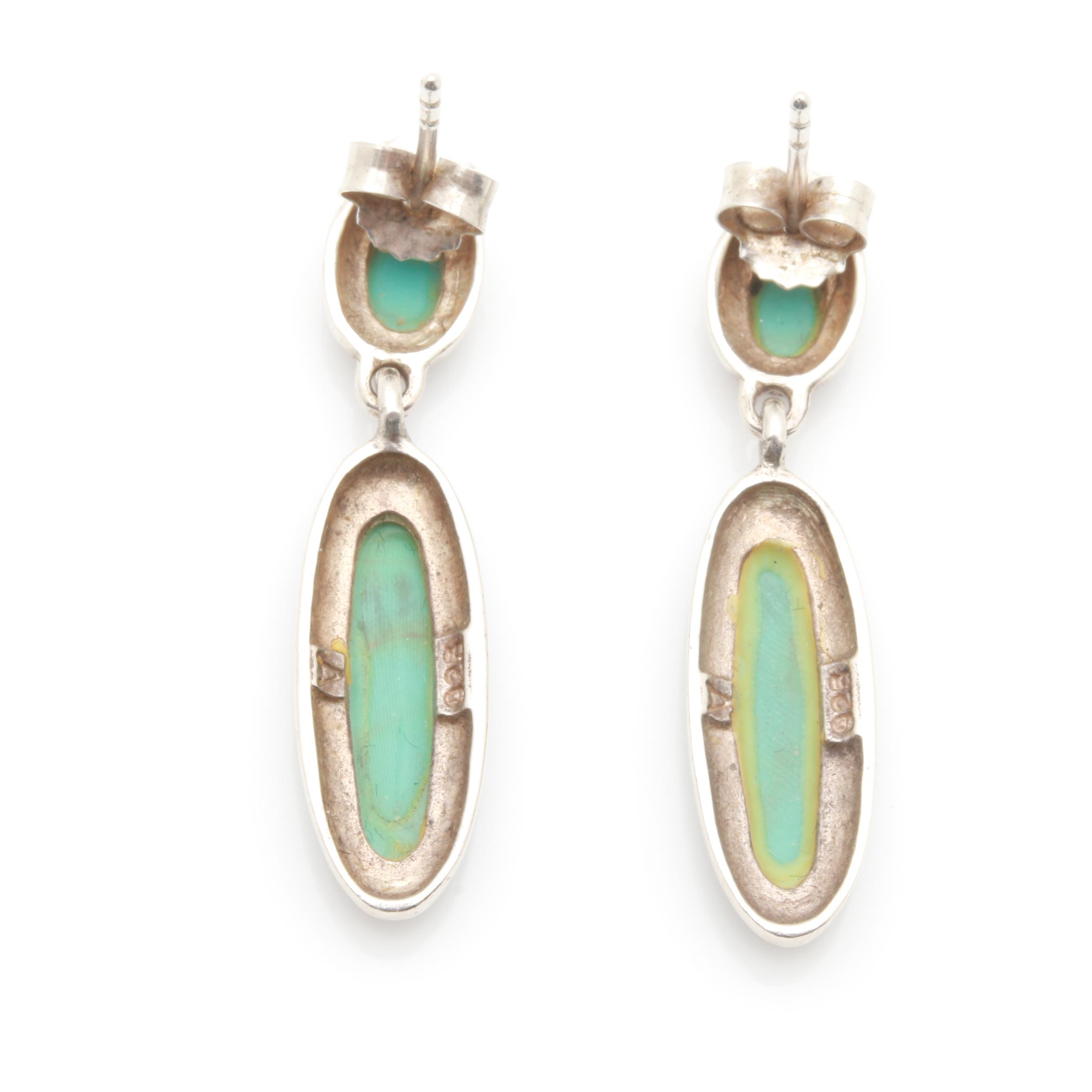 Sterling Silver Imitation Turquoise Bracelet, Ring, and Earring Selection