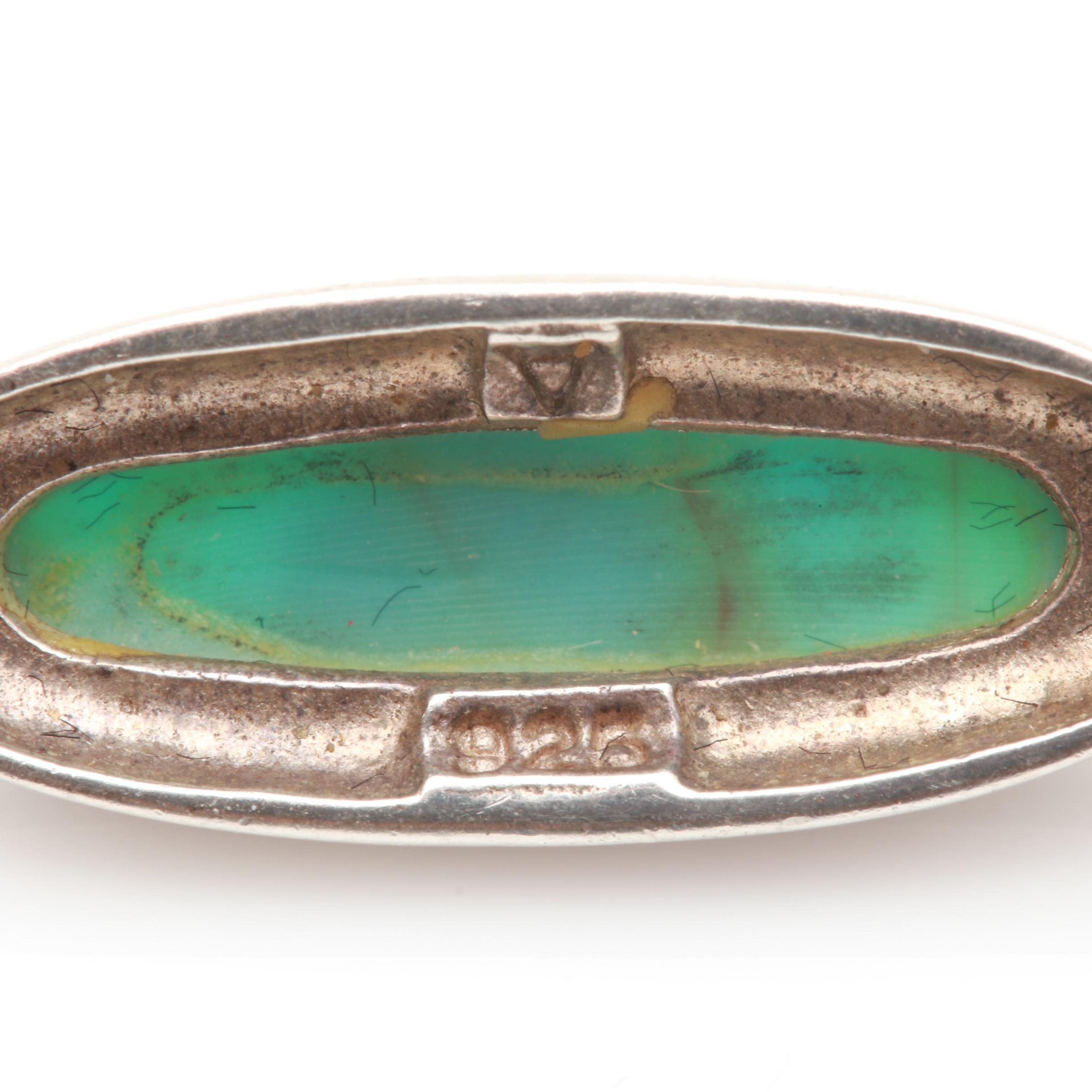 Sterling Silver Imitation Turquoise Bracelet, Ring, and Earring Selection