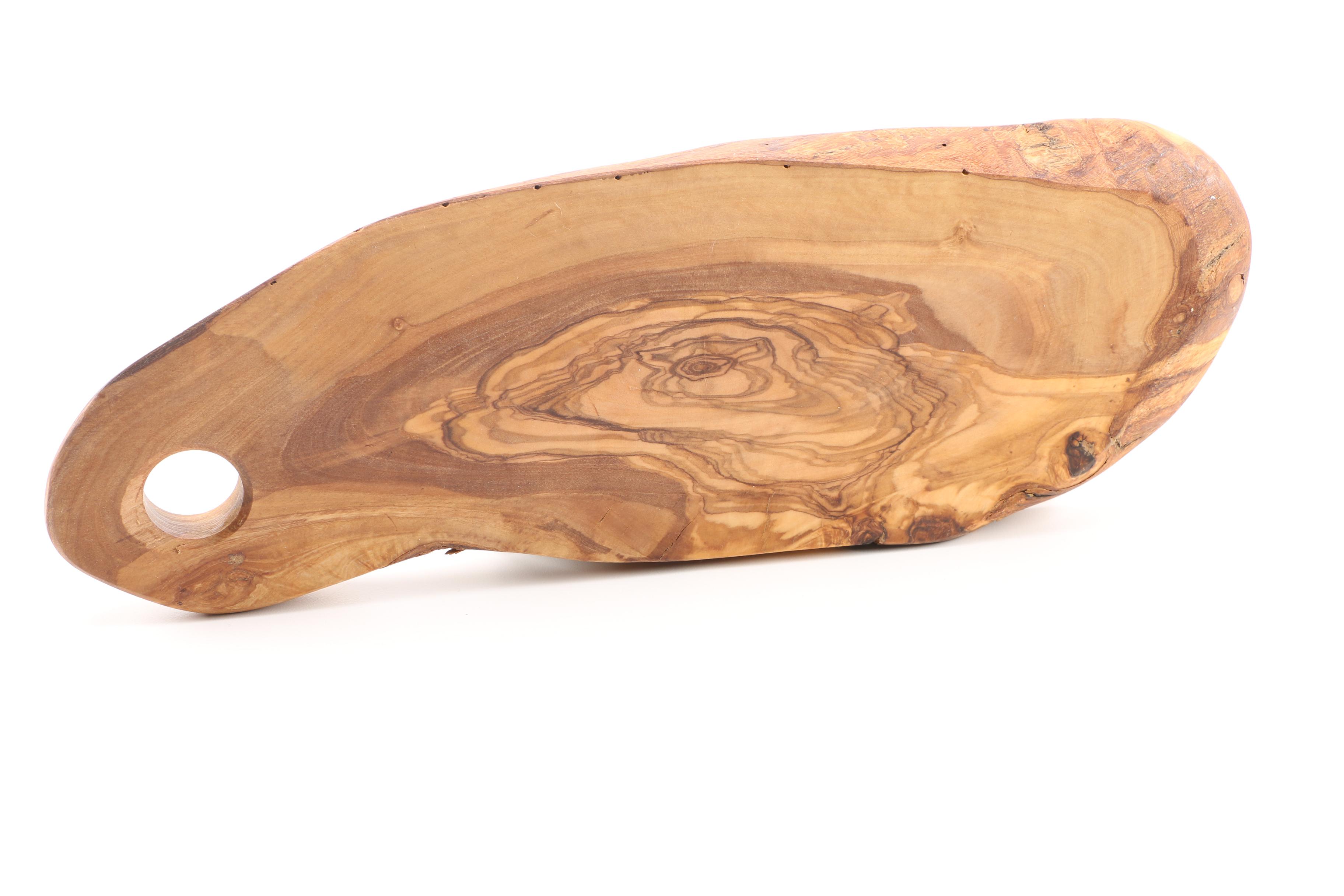 Italian Arte Legno Natural Wood Cheese Board and Copper Leaf Canape Knives