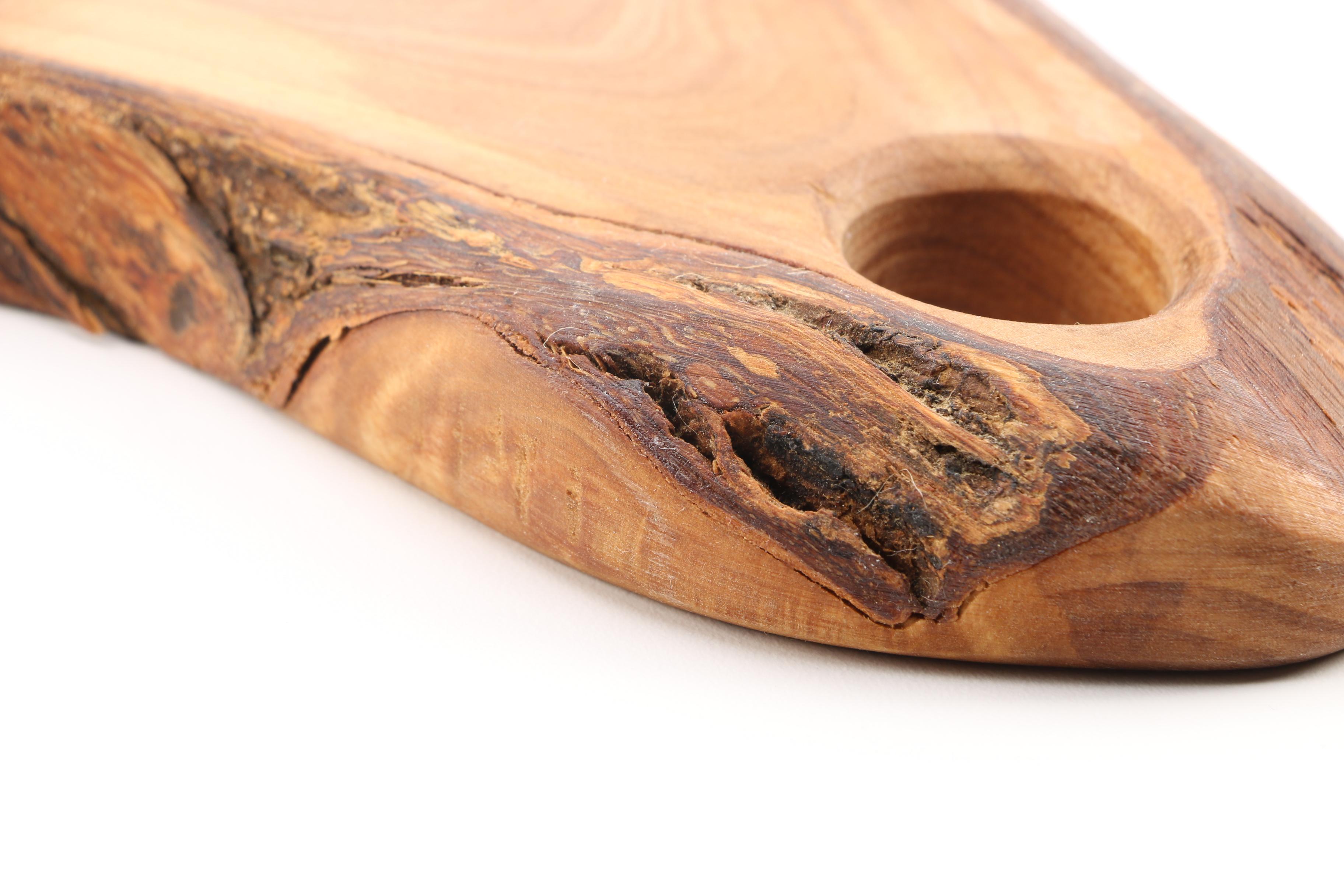 Italian Arte Legno Natural Wood Cheese Board and Copper Leaf Canape Knives