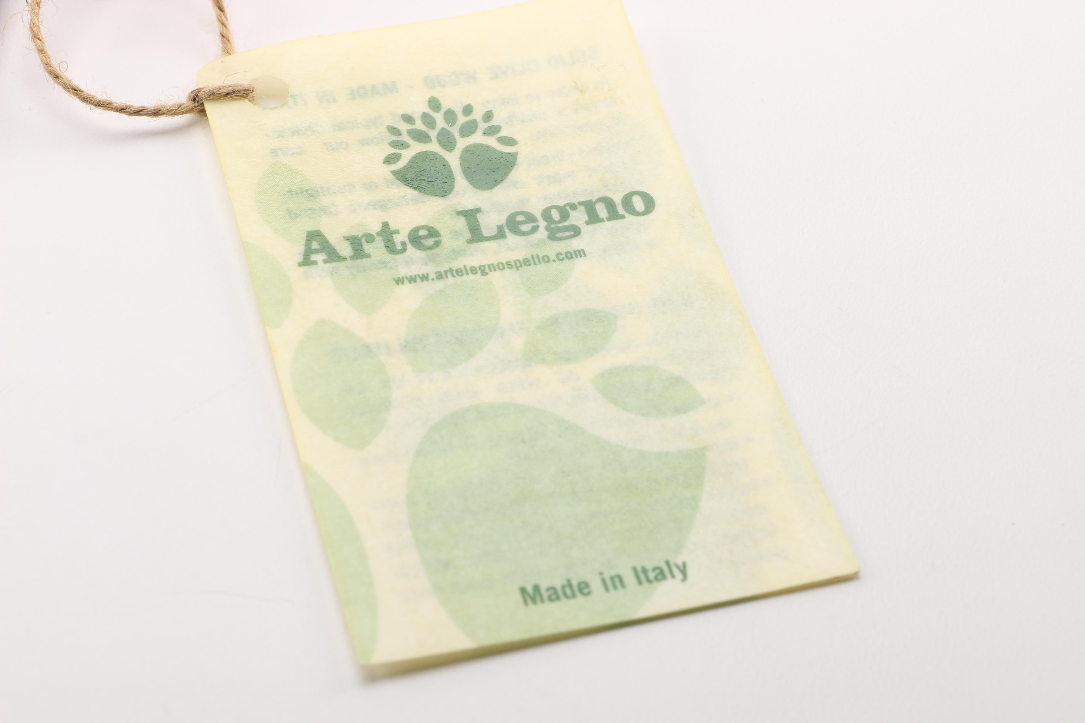 Italian Arte Legno Natural Wood Cheese Board and Copper Leaf Canape Knives