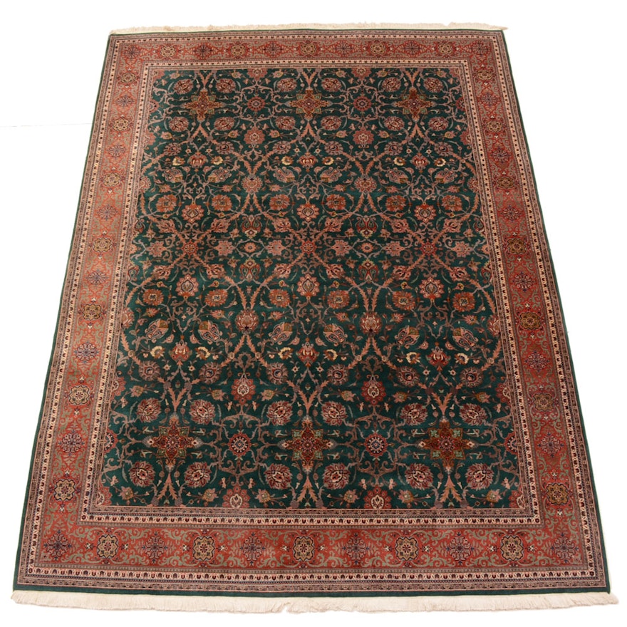 Hand-Knotted Indo-Persian Semnan Style Area Rug