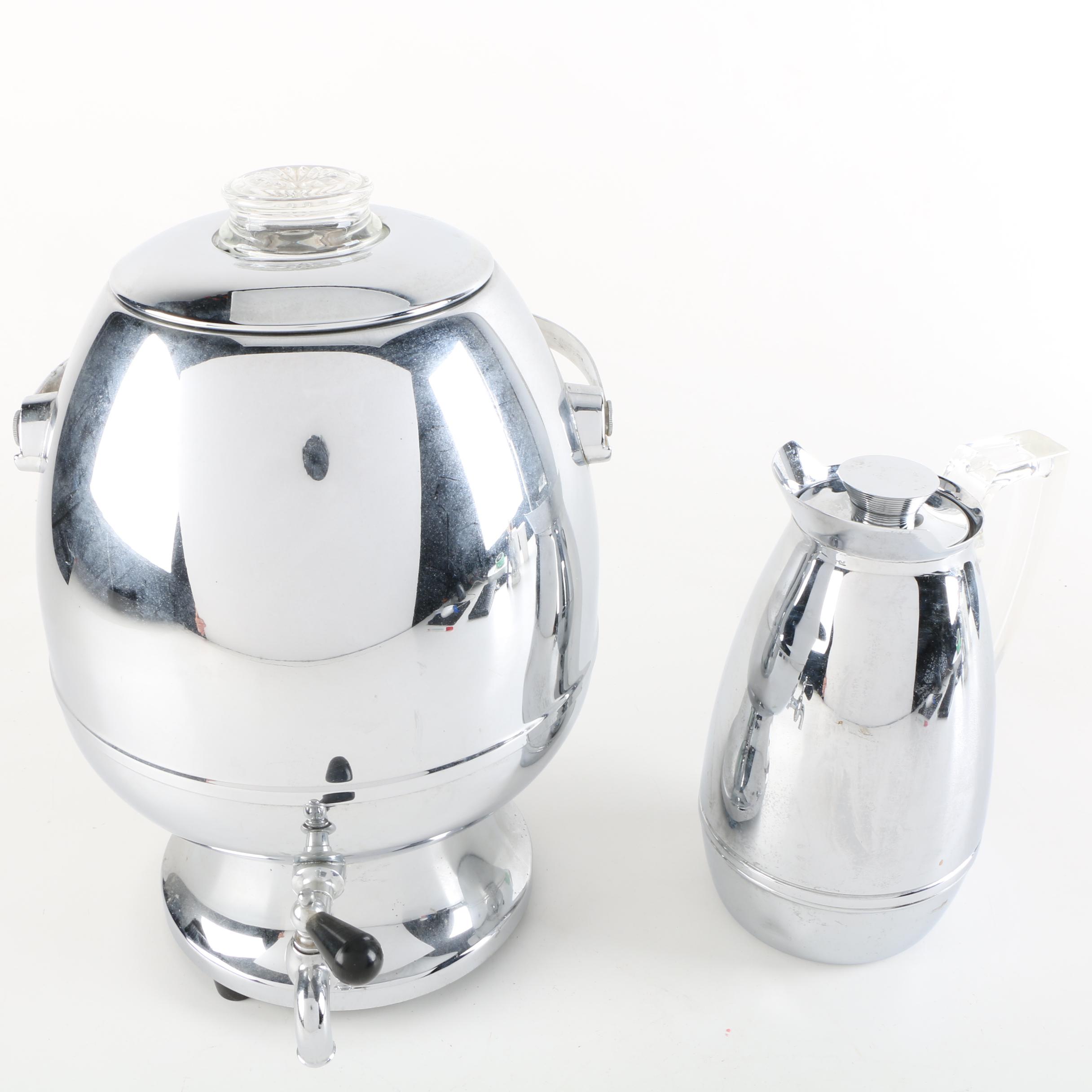 Vintage Hamilton Beach Coffee Percolator 21CMB and Thermos Insulated Carafe 585J