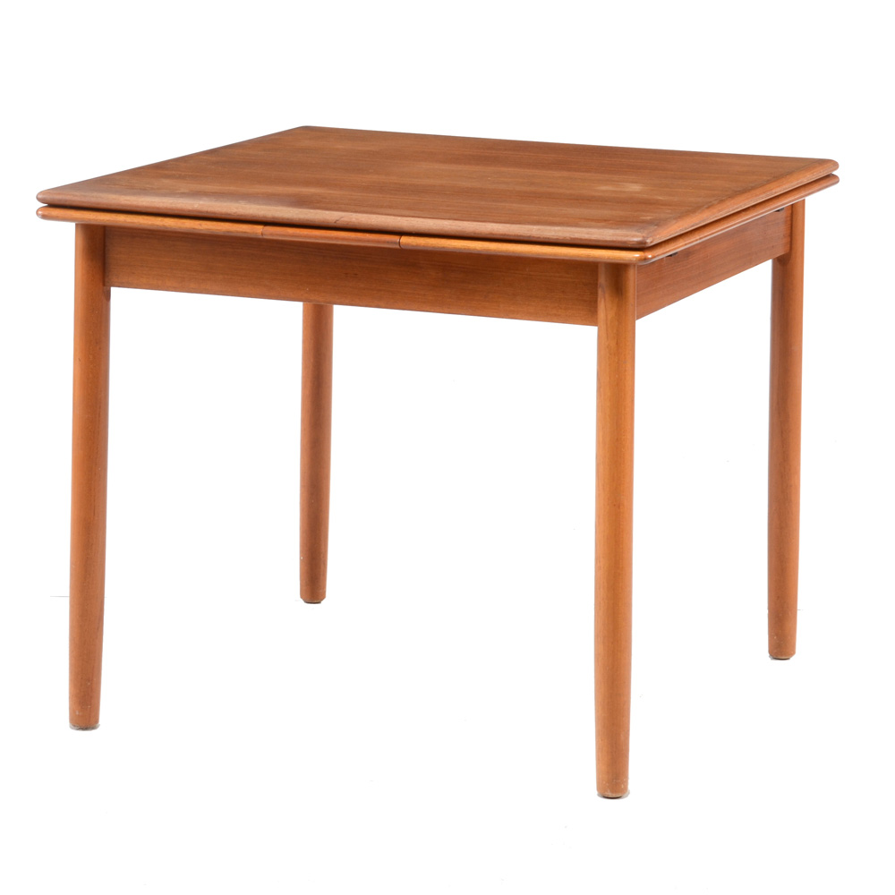 Danish Modern Teak Draw Leaf Table