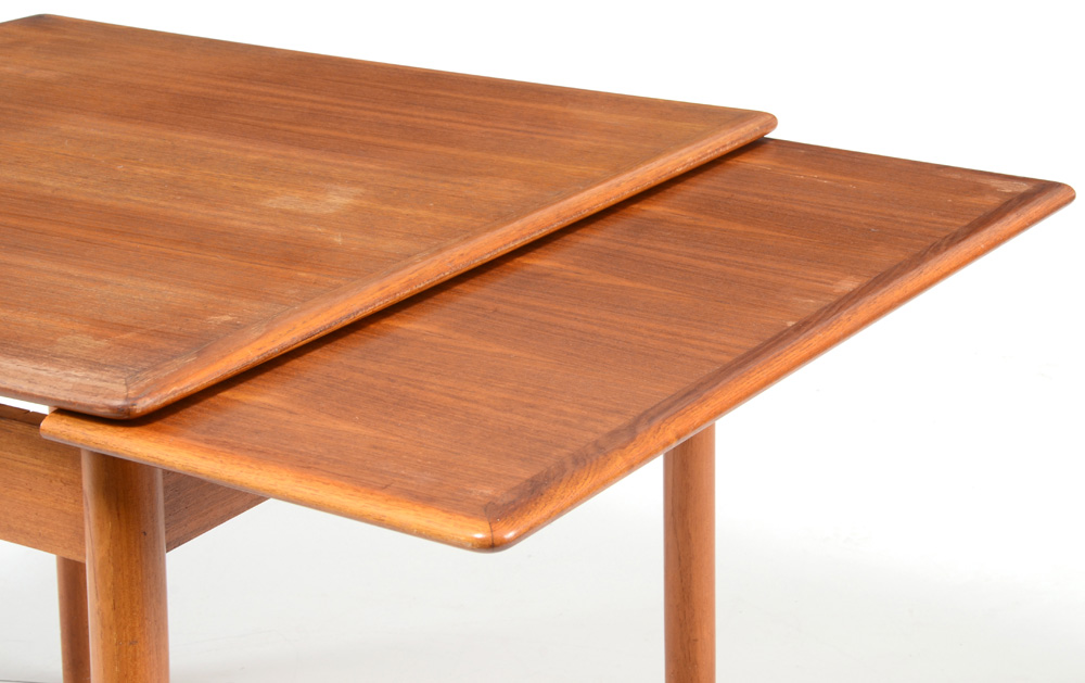 Danish Modern Teak Draw Leaf Table