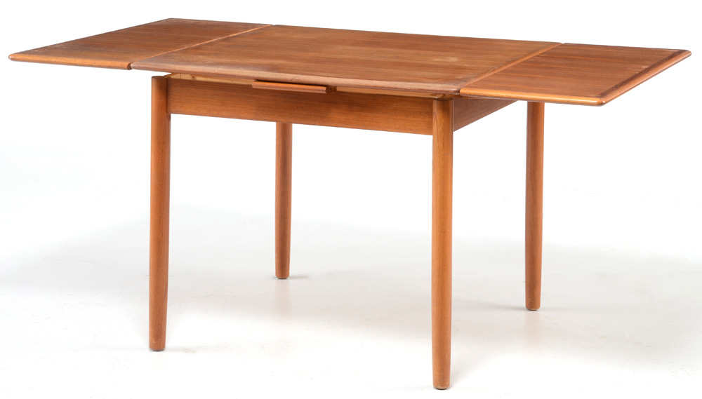 Danish Modern Teak Draw Leaf Table