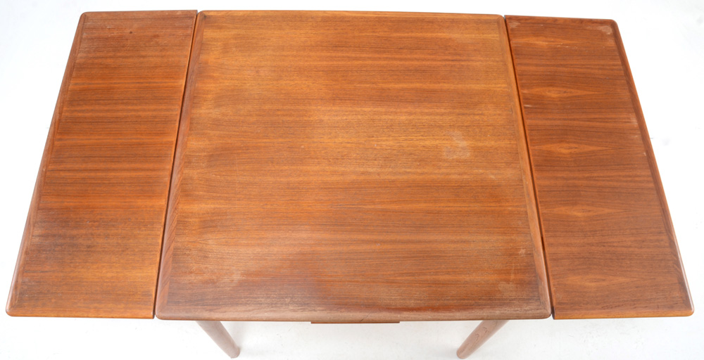 Danish Modern Teak Draw Leaf Table