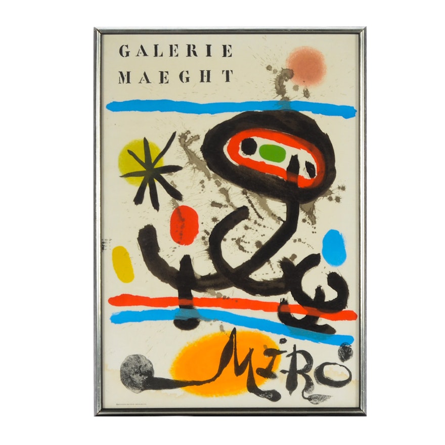 Joan Miró Lithograph Exhibition Poster for Galerie Maeght