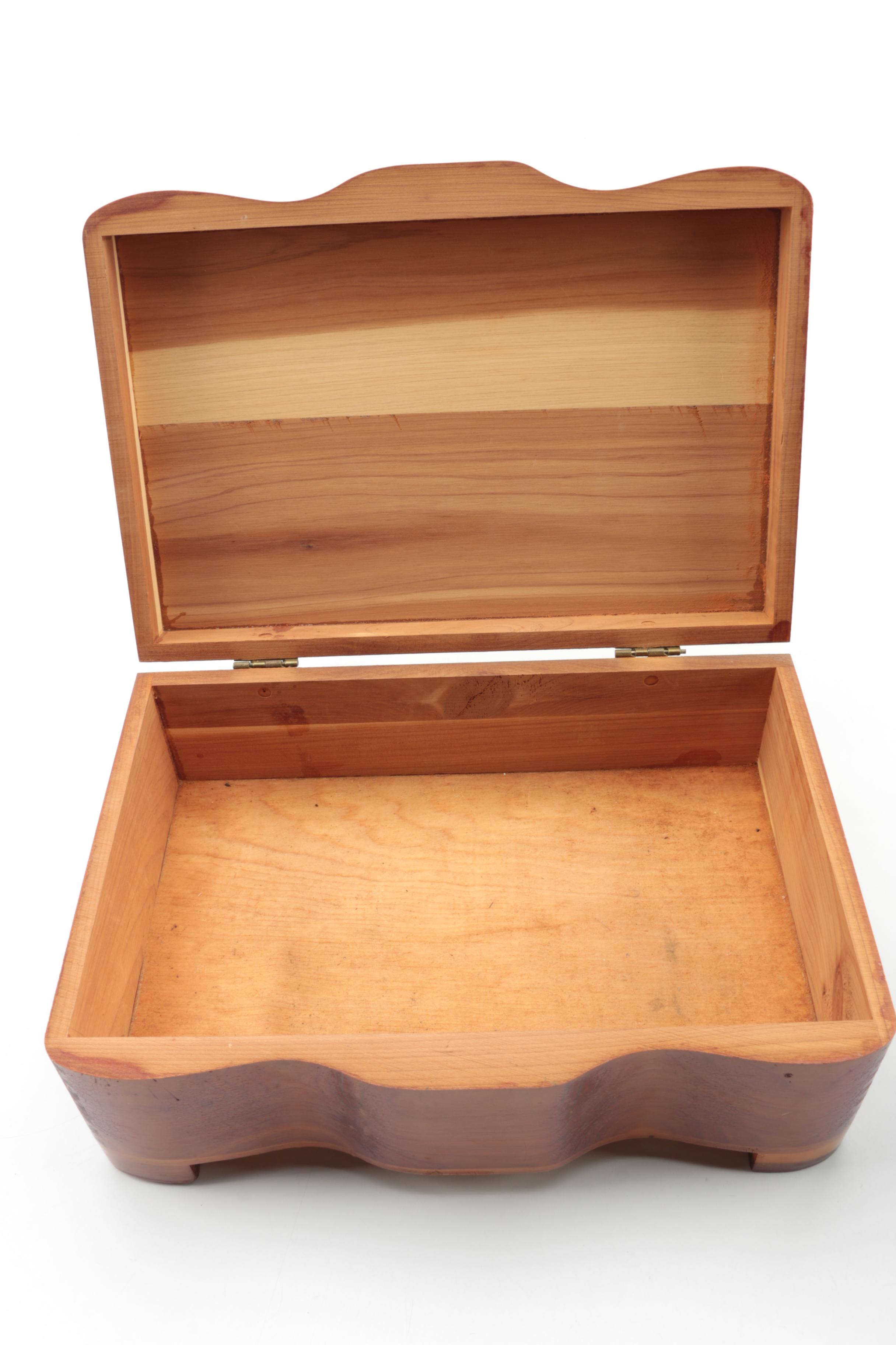 Vintage Inlaid Barton's Bonbonniere Candy Box with Wooden Boxes