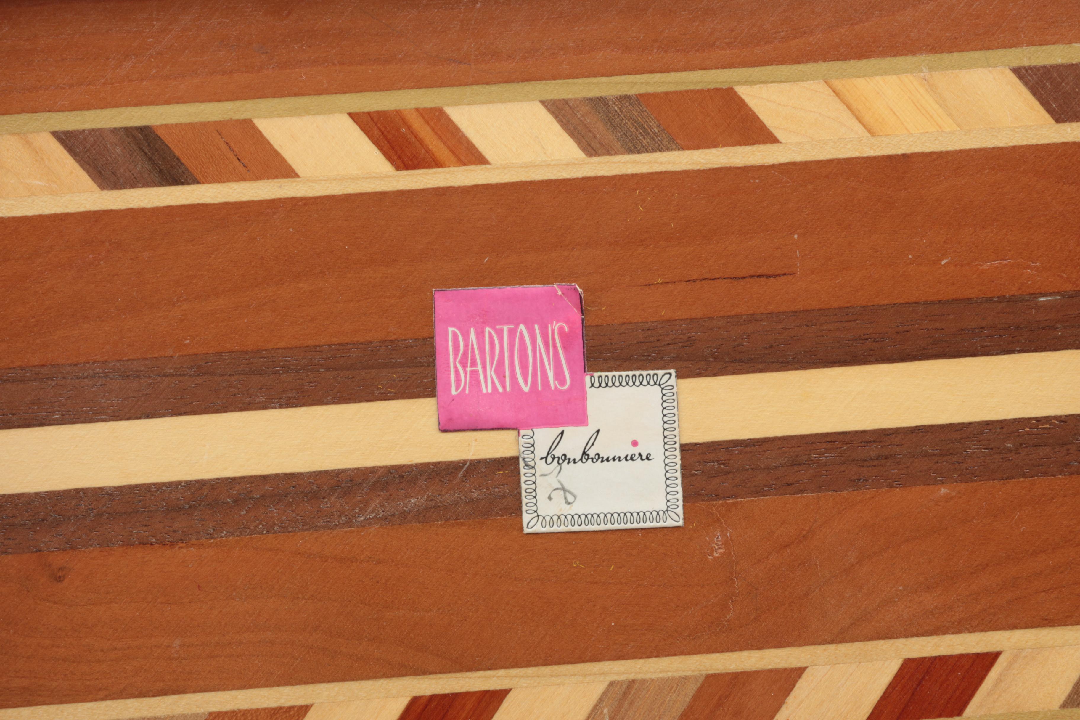 Vintage Inlaid Barton's Bonbonniere Candy Box with Wooden Boxes