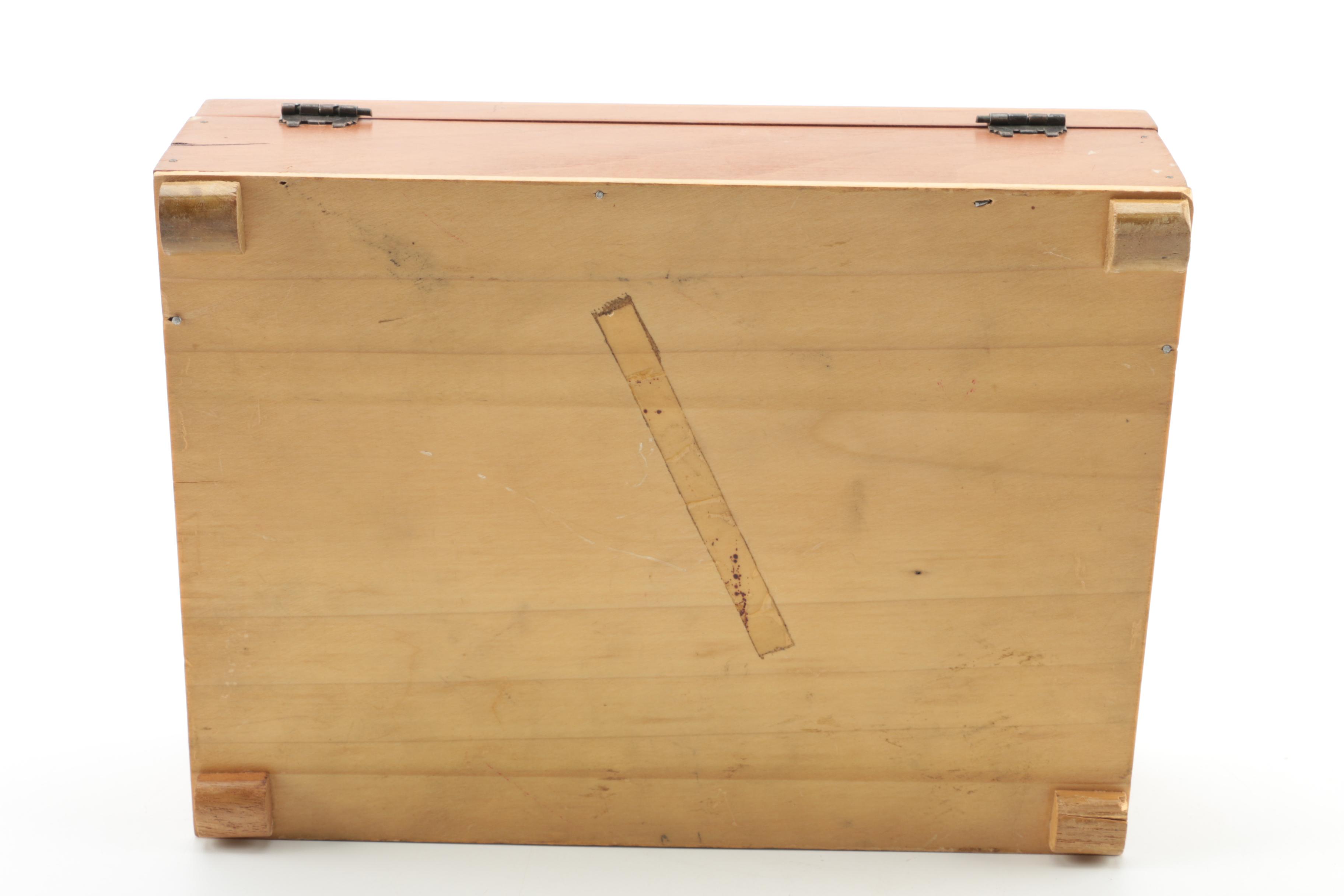 Vintage Inlaid Barton's Bonbonniere Candy Box with Wooden Boxes