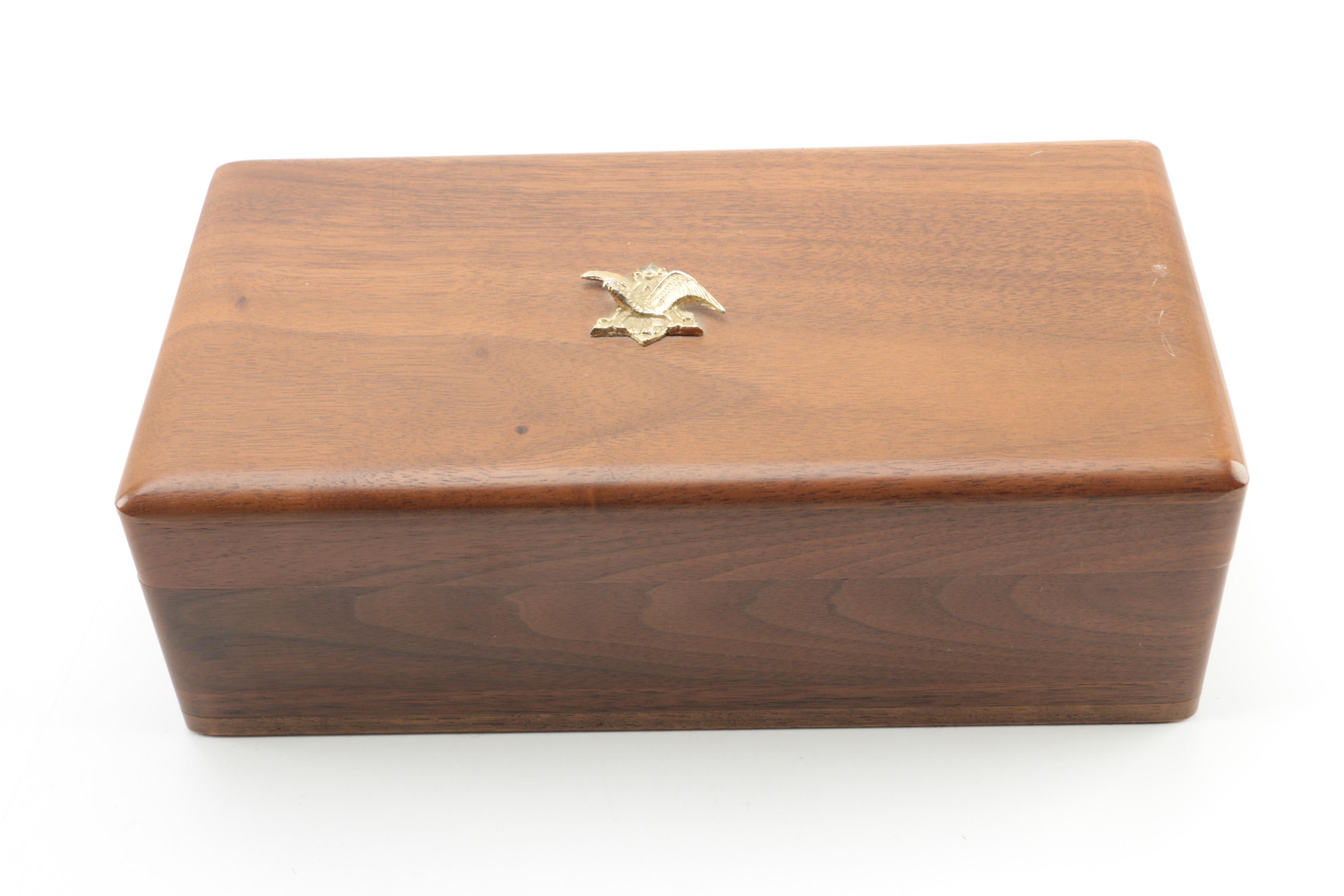 Vintage Inlaid Barton's Bonbonniere Candy Box with Wooden Boxes