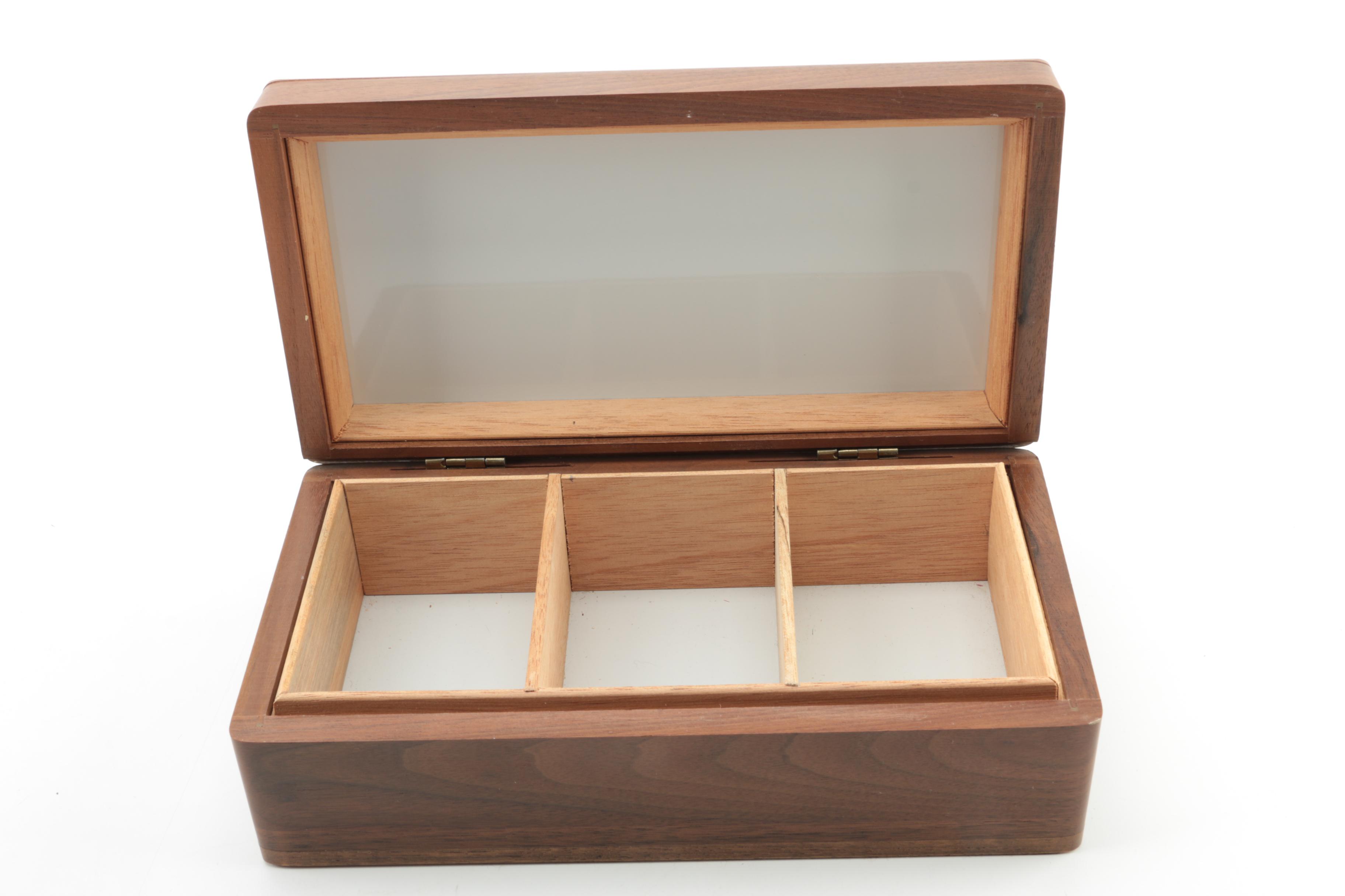 Vintage Inlaid Barton's Bonbonniere Candy Box with Wooden Boxes