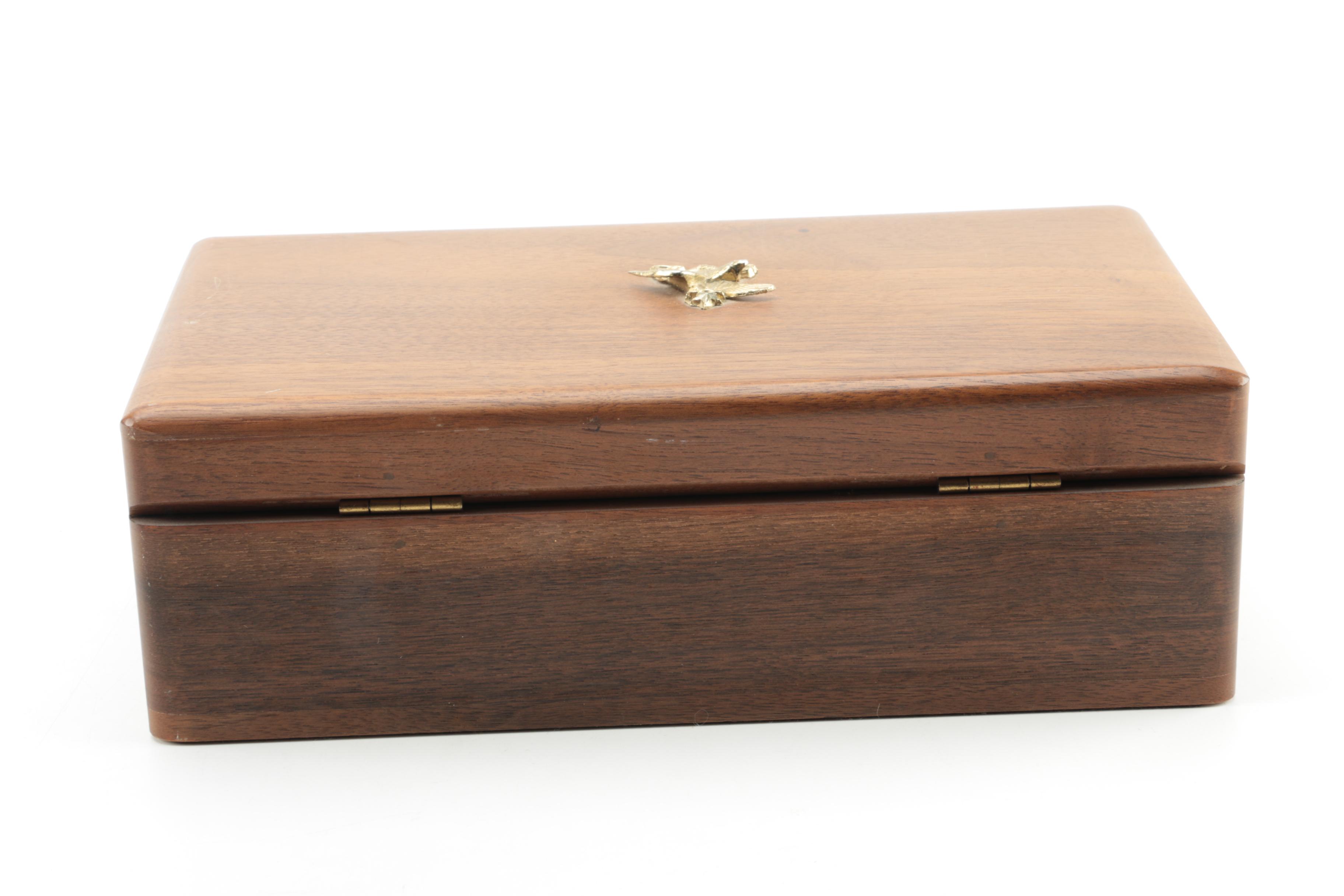 Vintage Inlaid Barton's Bonbonniere Candy Box with Wooden Boxes