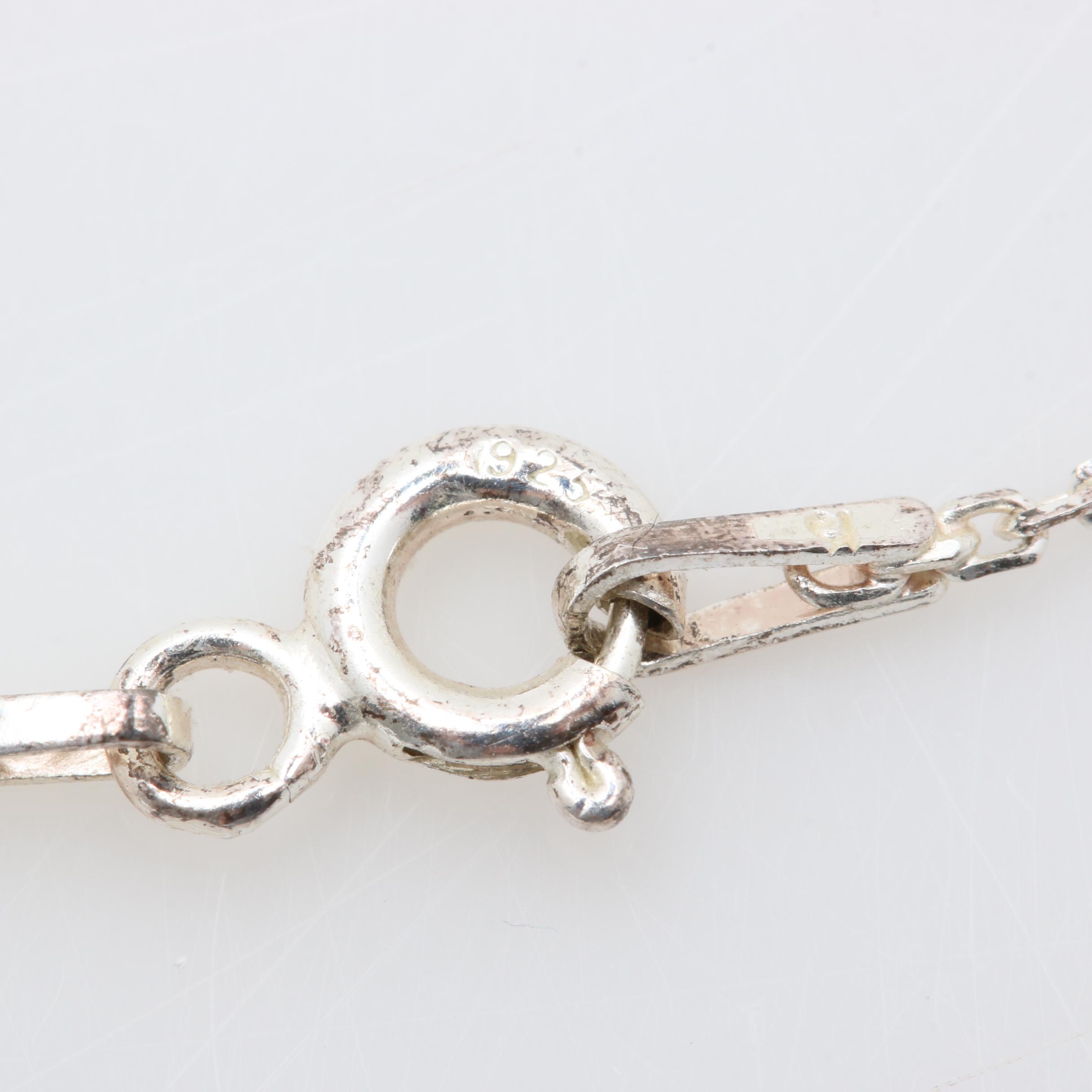 Sterling Silver Bracelets and Necklace Including Gaspeite and Clarence Bailon