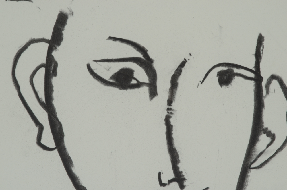 Paul Chidlaw Original Charcoal Portrait Drawing