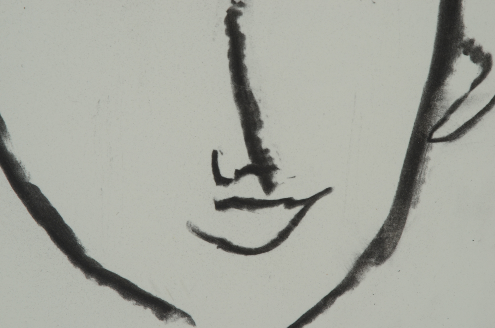 Paul Chidlaw Original Charcoal Portrait Drawing