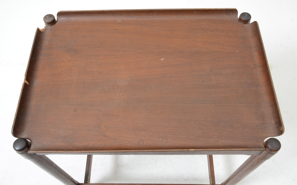 Vintage Collapsible Teak Tea Cart
