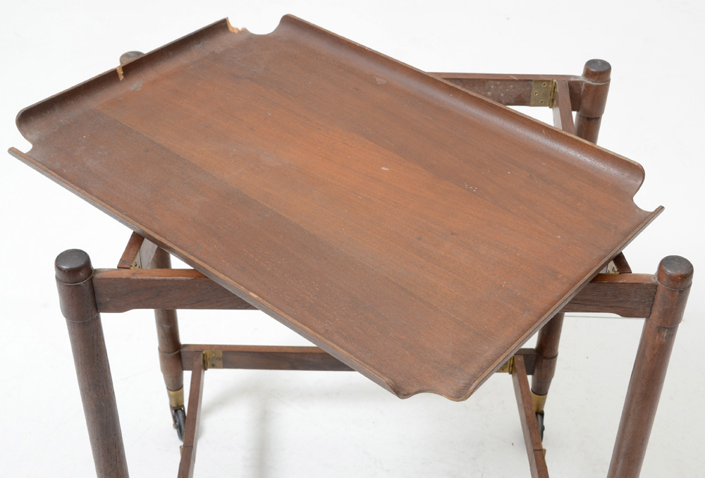 Vintage Collapsible Teak Tea Cart