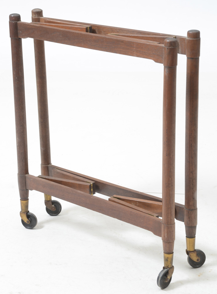 Vintage Collapsible Teak Tea Cart