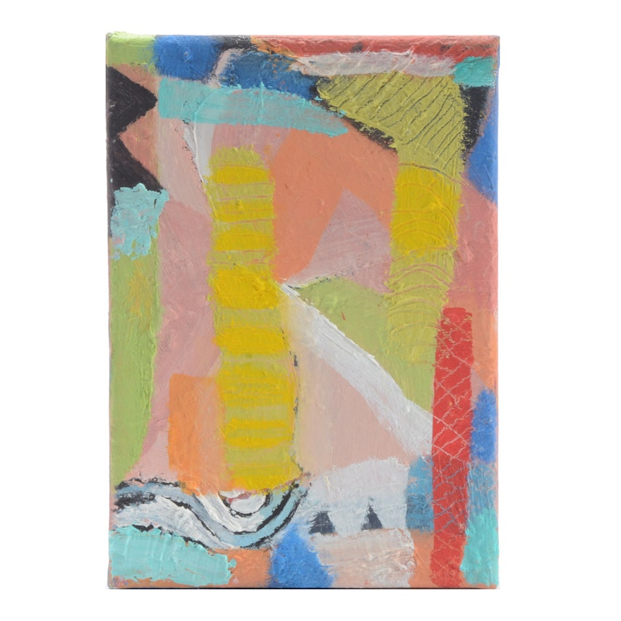 Trey Hoover Original Miniature Abstract Oil Painting on Canvas