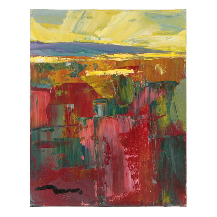Jose Trujillo Oil Painting "Desert Sunset"