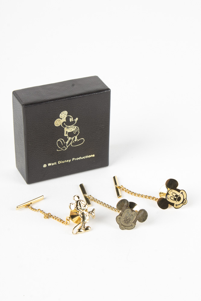 Sterling Silver Gold Wash Disney Mickey Mouse Tie Pins