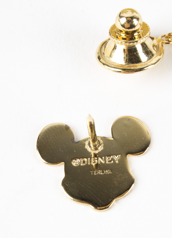 Sterling Silver Gold Wash Disney Mickey Mouse Tie Pins