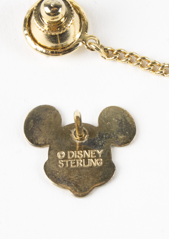 Sterling Silver Gold Wash Disney Mickey Mouse Tie Pins