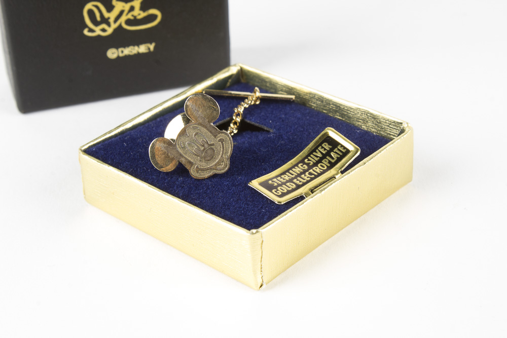 Sterling Silver Gold Wash Disney Mickey Mouse Tie Pins
