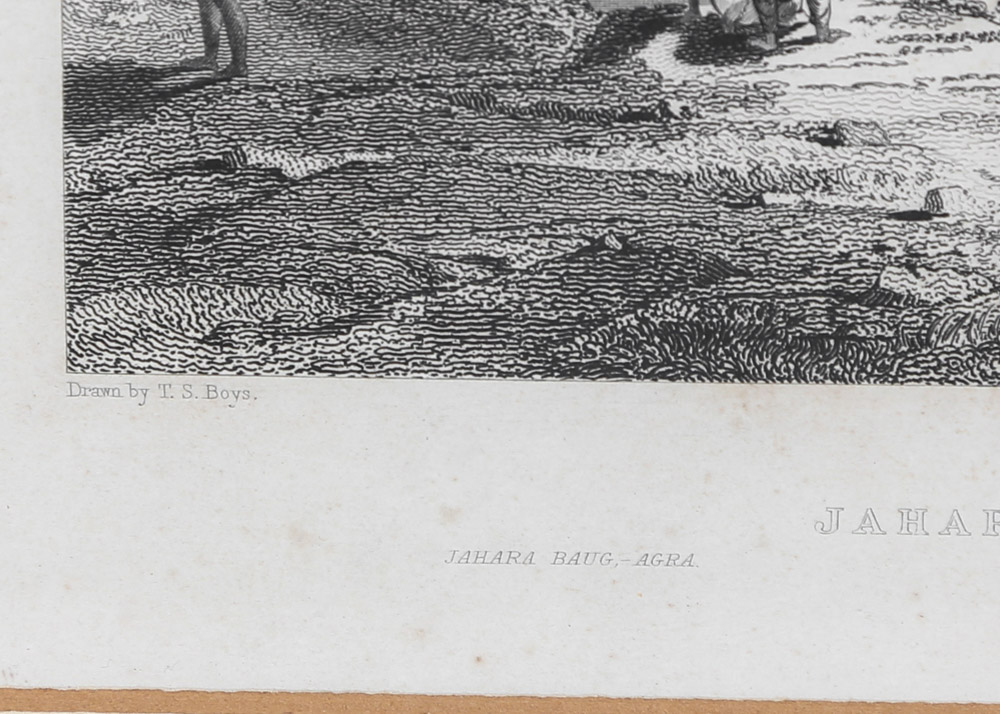 19th Century Engravings "Seven-Storied Palace, Bejapore" and "Jahara Baug, Agra"