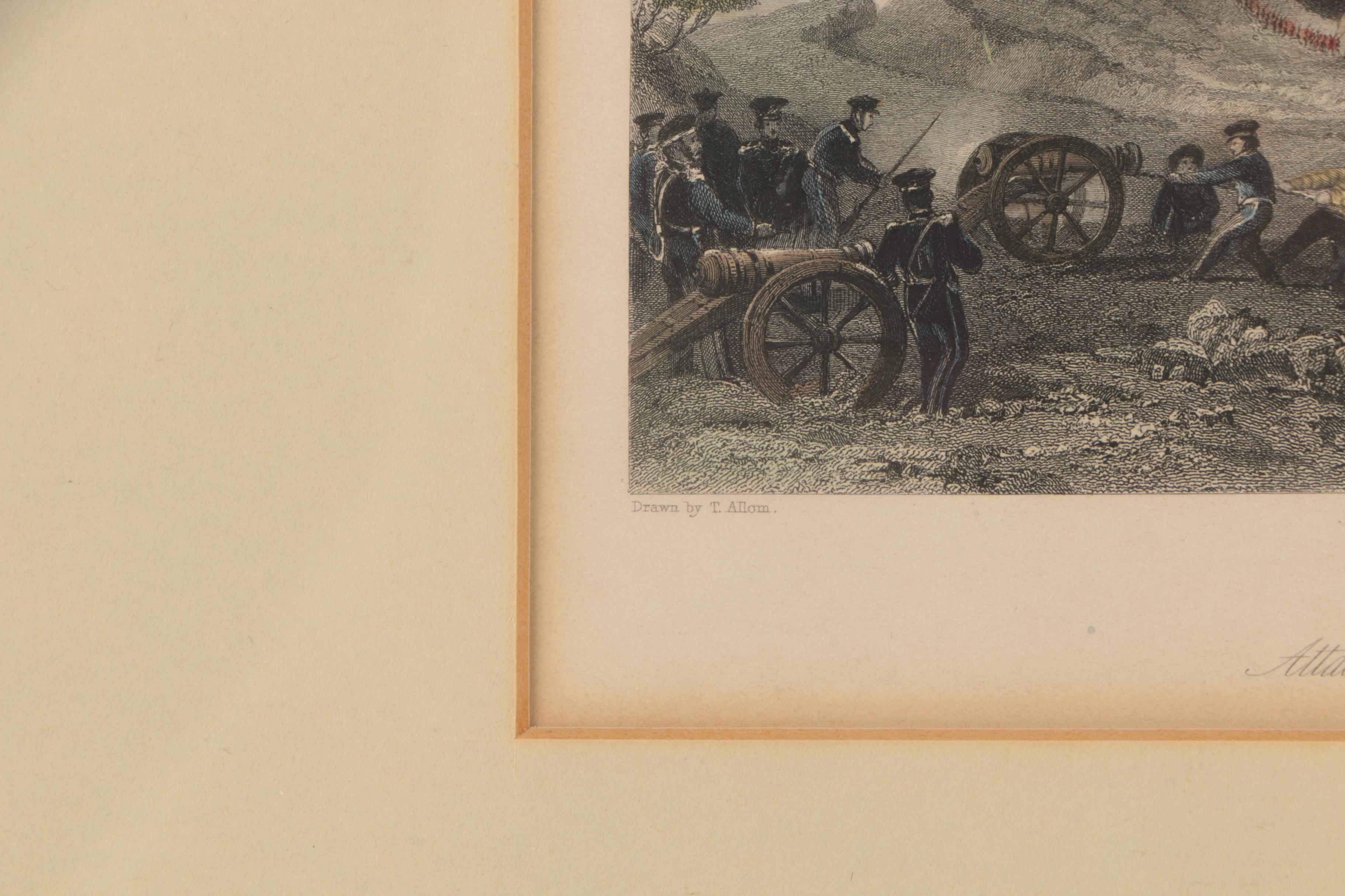 Color Engraving After T. Allom and H. Adlard "Attack and Capture of Chuenpee"