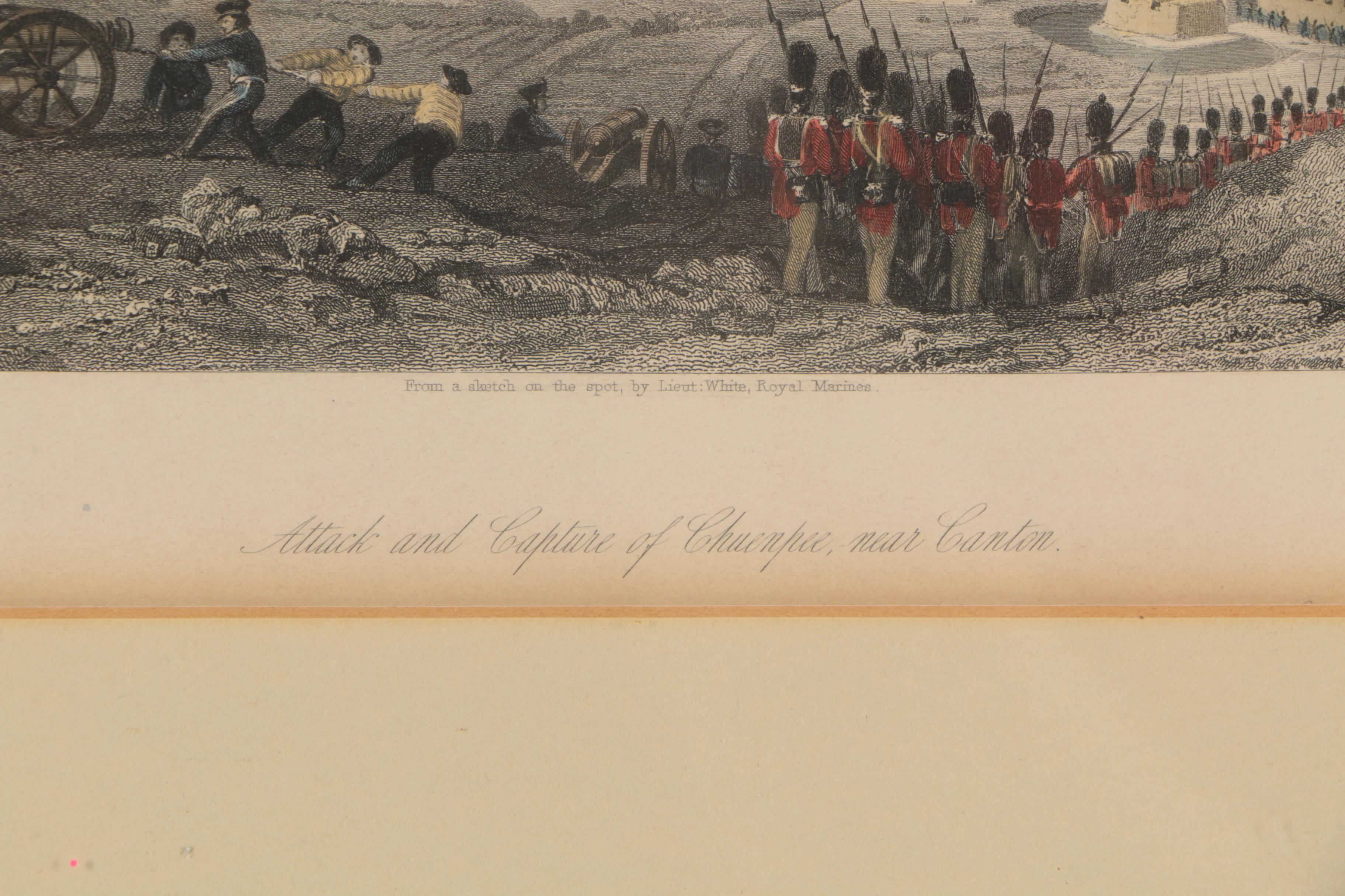 Color Engraving After T. Allom and H. Adlard "Attack and Capture of Chuenpee"