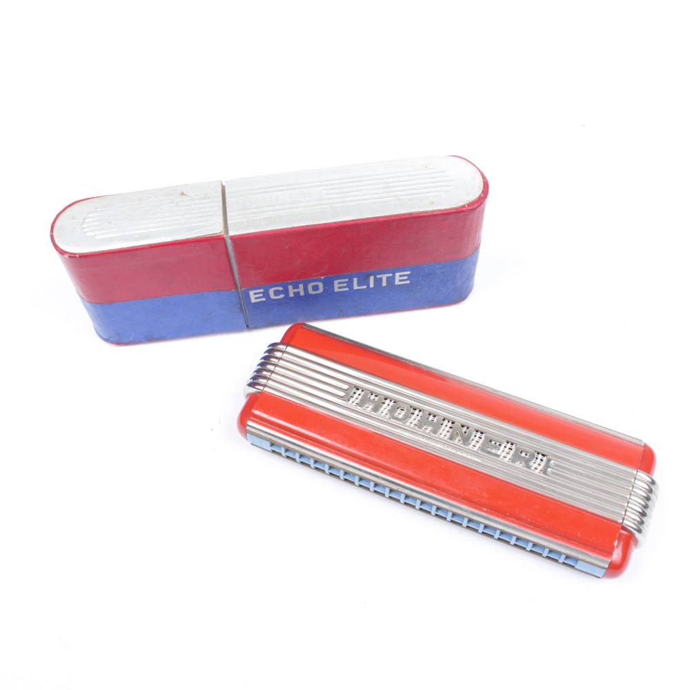 30s Era Hohner "Echo Elite" Harmonica in Original Case