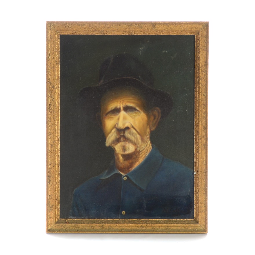 N. Fulton Original Vintage Oil on Canvas Portrait