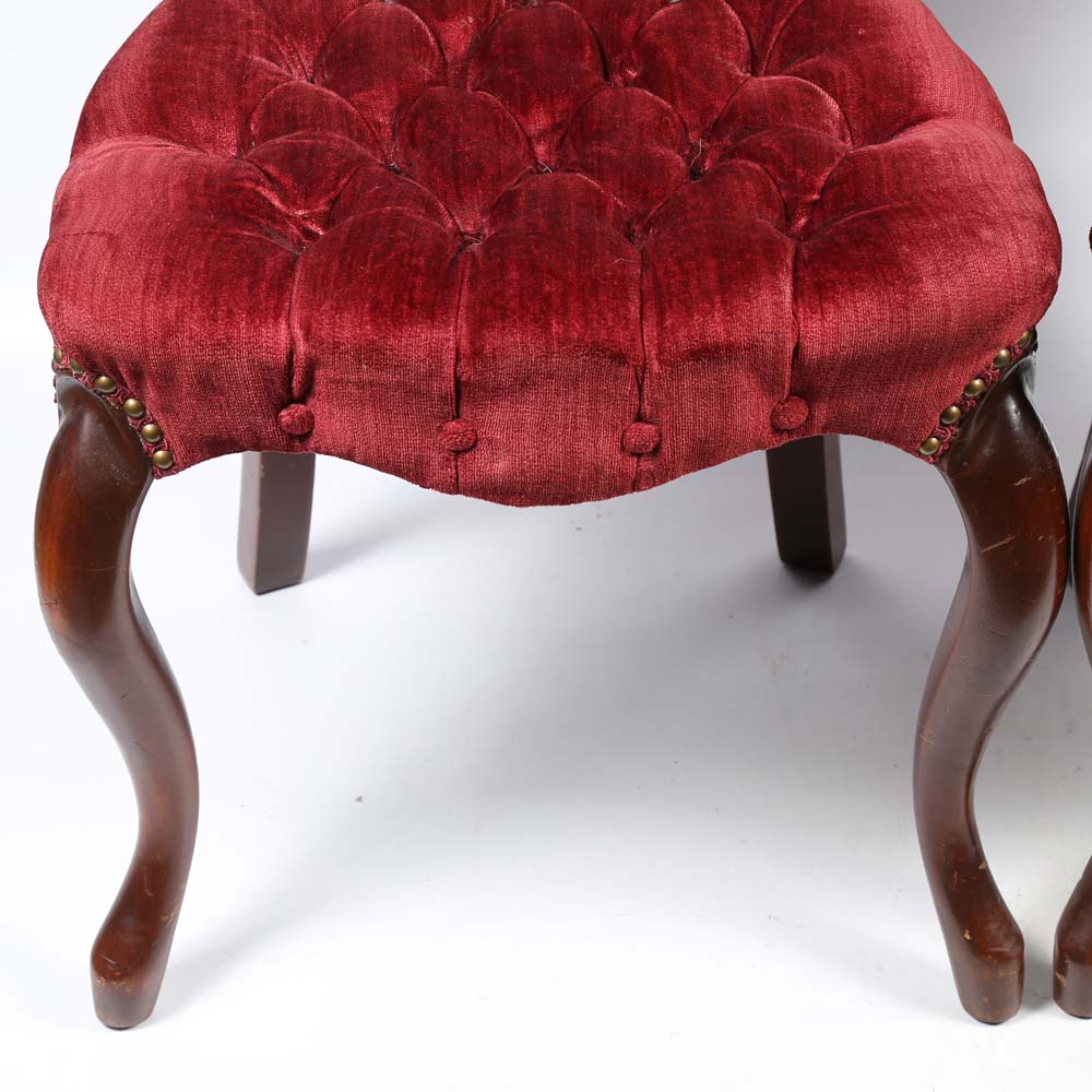 Pair of Victorian Style Upholstered Accent Chairs