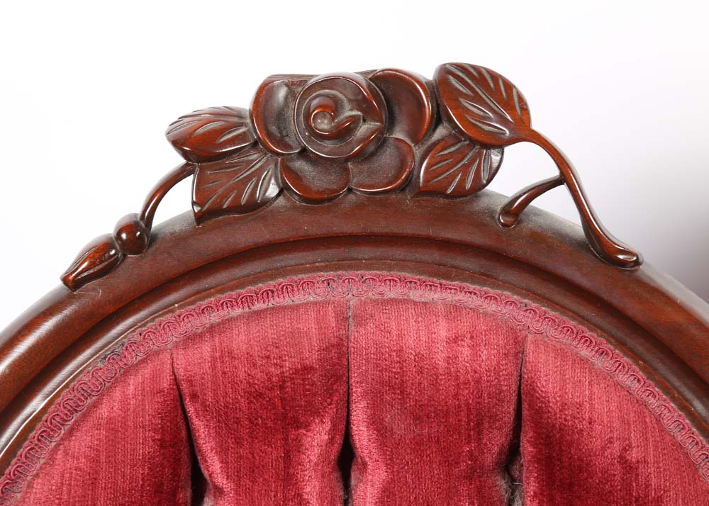 Pair of Victorian Style Upholstered Accent Chairs