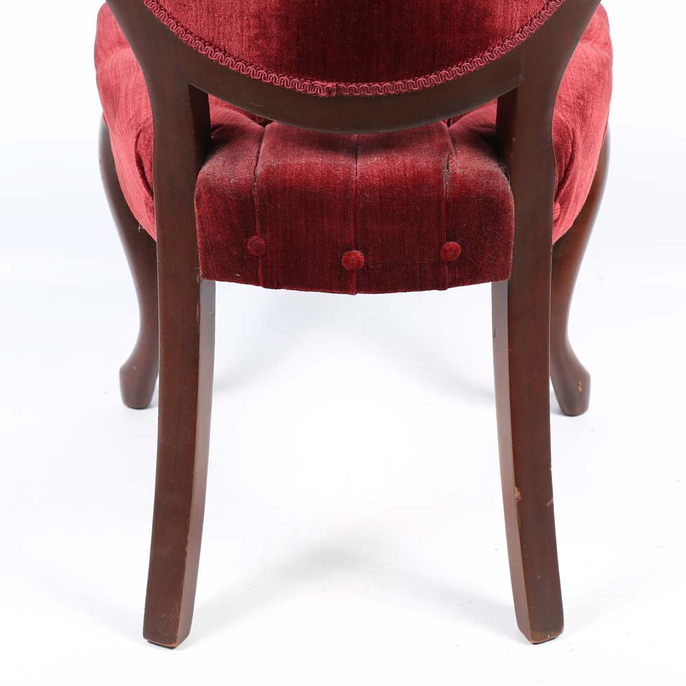 Pair of Victorian Style Upholstered Accent Chairs