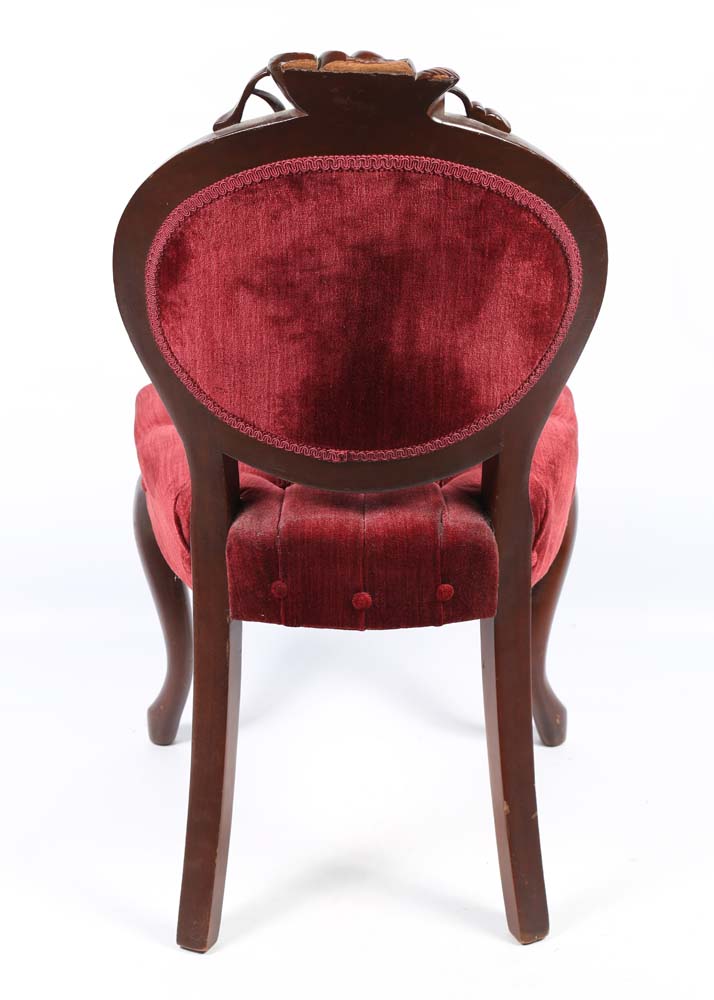 Pair of Victorian Style Upholstered Accent Chairs