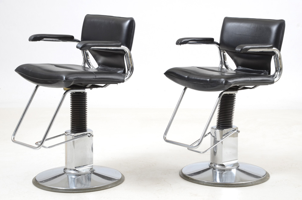 Pair of Black Salon Chairs