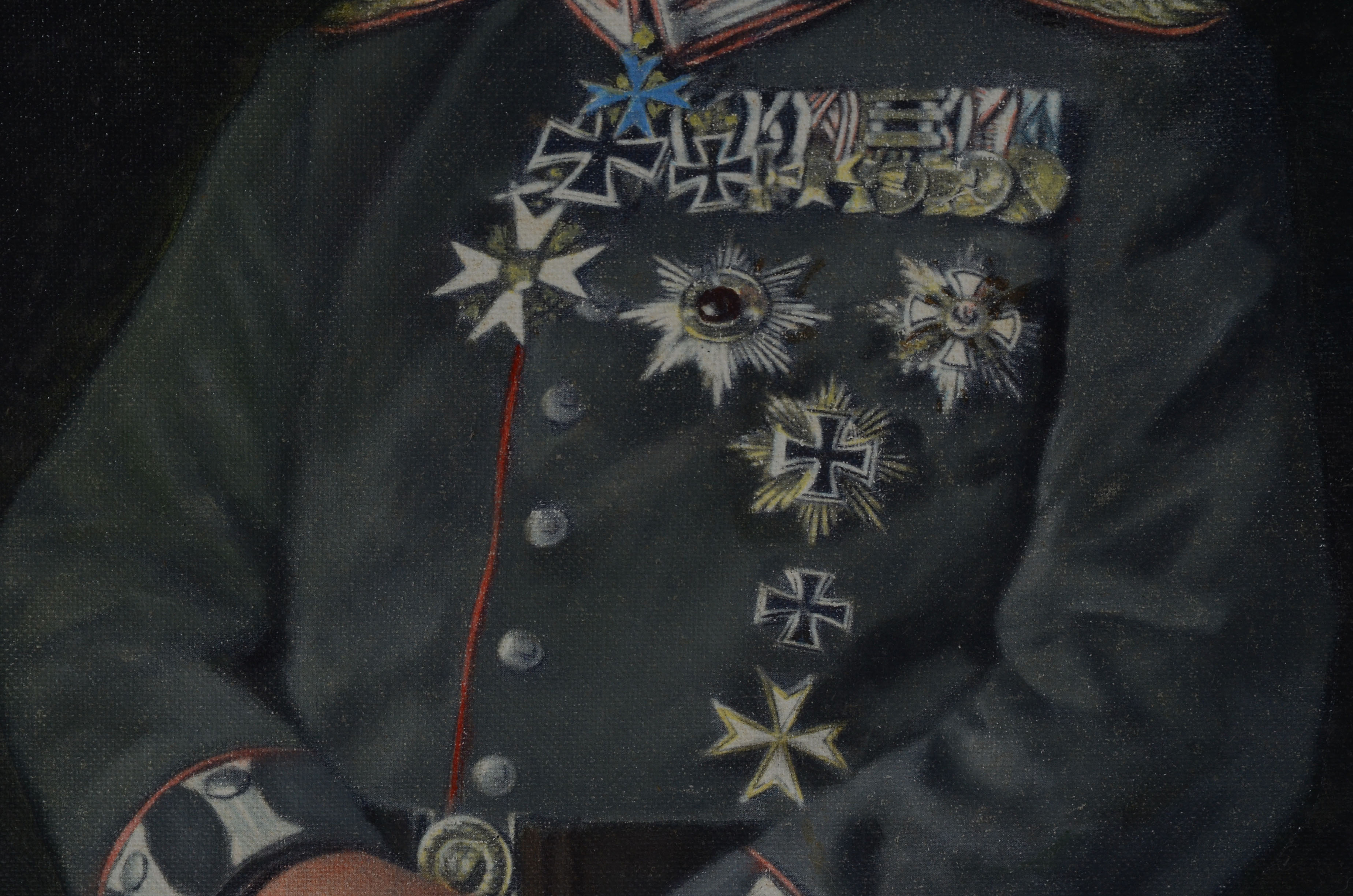 Jack Proctor Oil Painting on Canvas Board Depicting Paul von Hindenburg