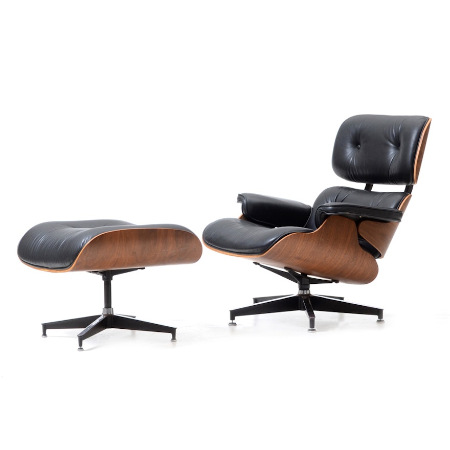 Eames Style Lounge Chair with Ottoman