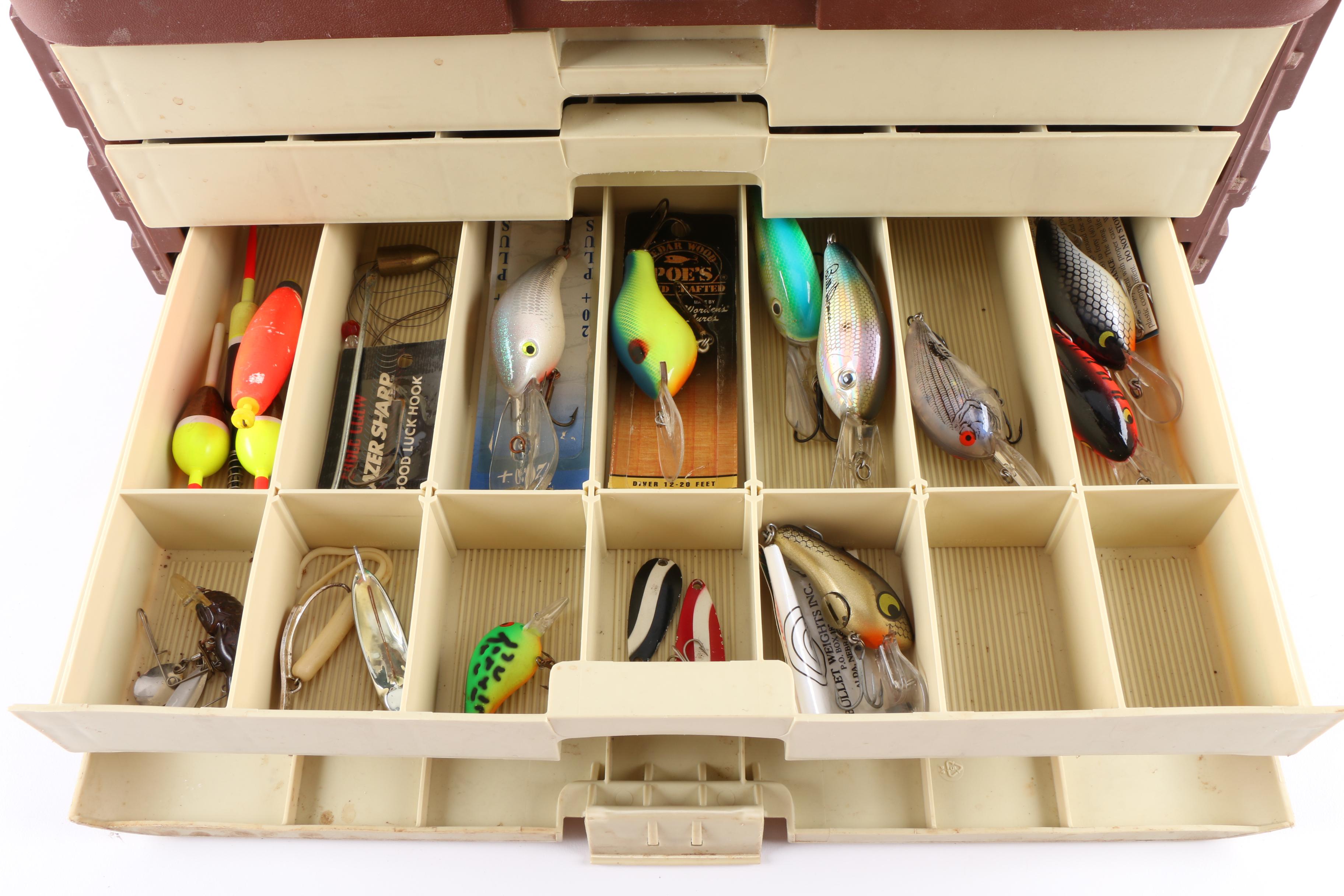 Vintage Plano Tackle Box with Adult Personal Flotation Devices