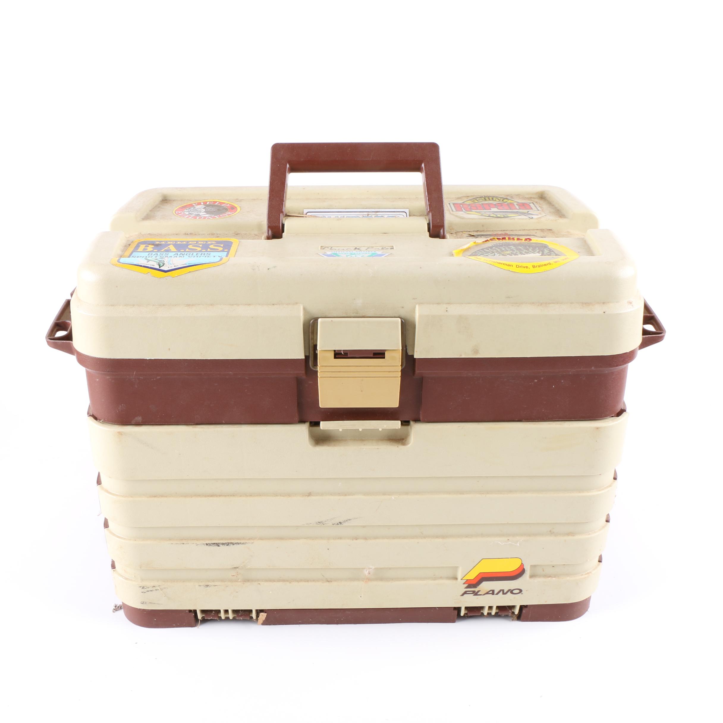 Vintage Plano Tackle Box with Adult Personal Flotation Devices