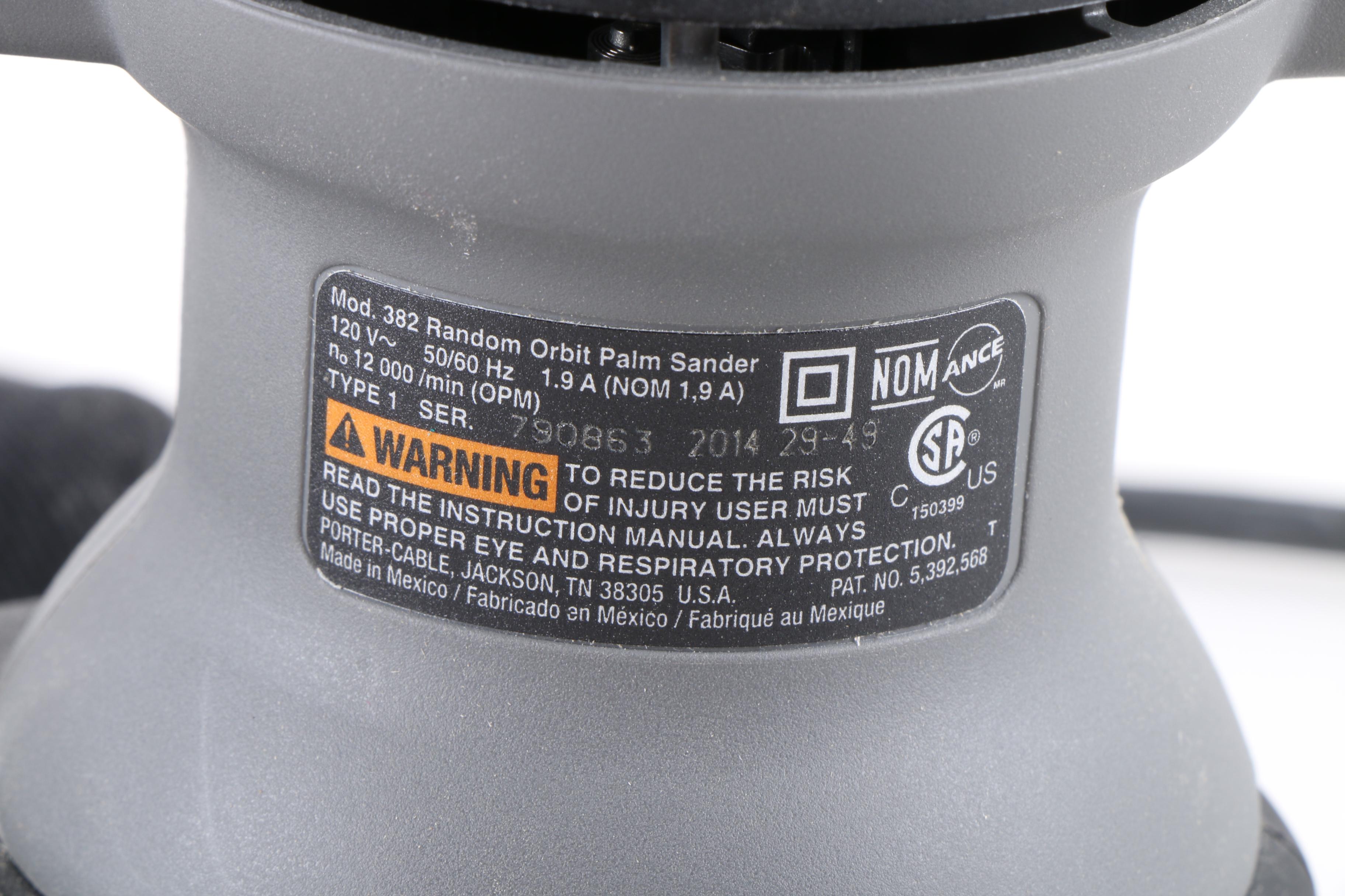 Porter Cable Model 382 Orbital Sander and Black & Decker Quarter Sheet Sander