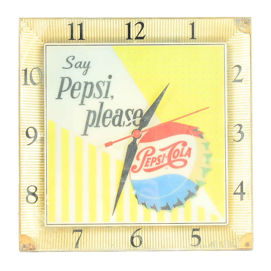 Vintage Pepsi Lighted Advertising Clock