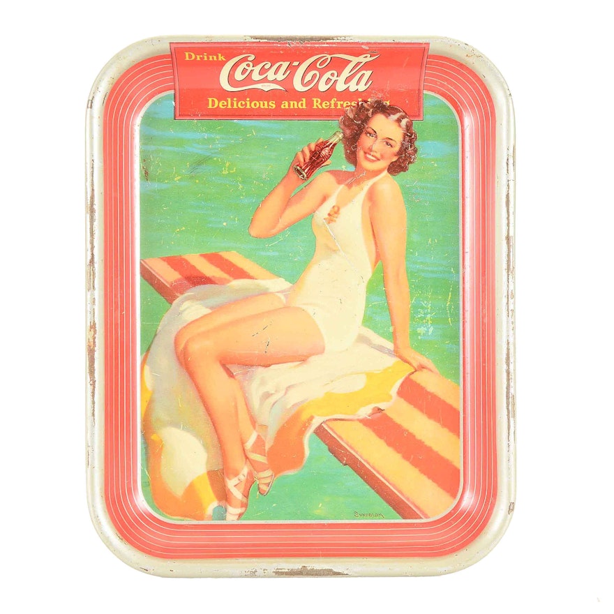 1939 Coca-Cola Metal Tray by American Art Works, Inc.