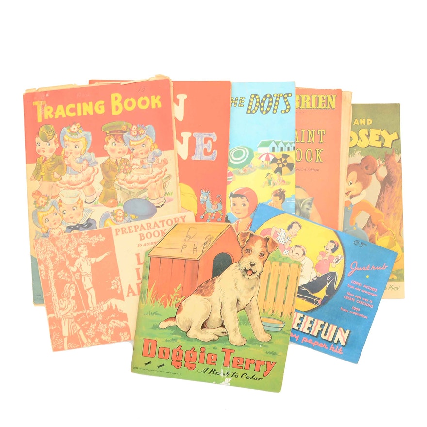 Collection of Vintage Children's Activity Books