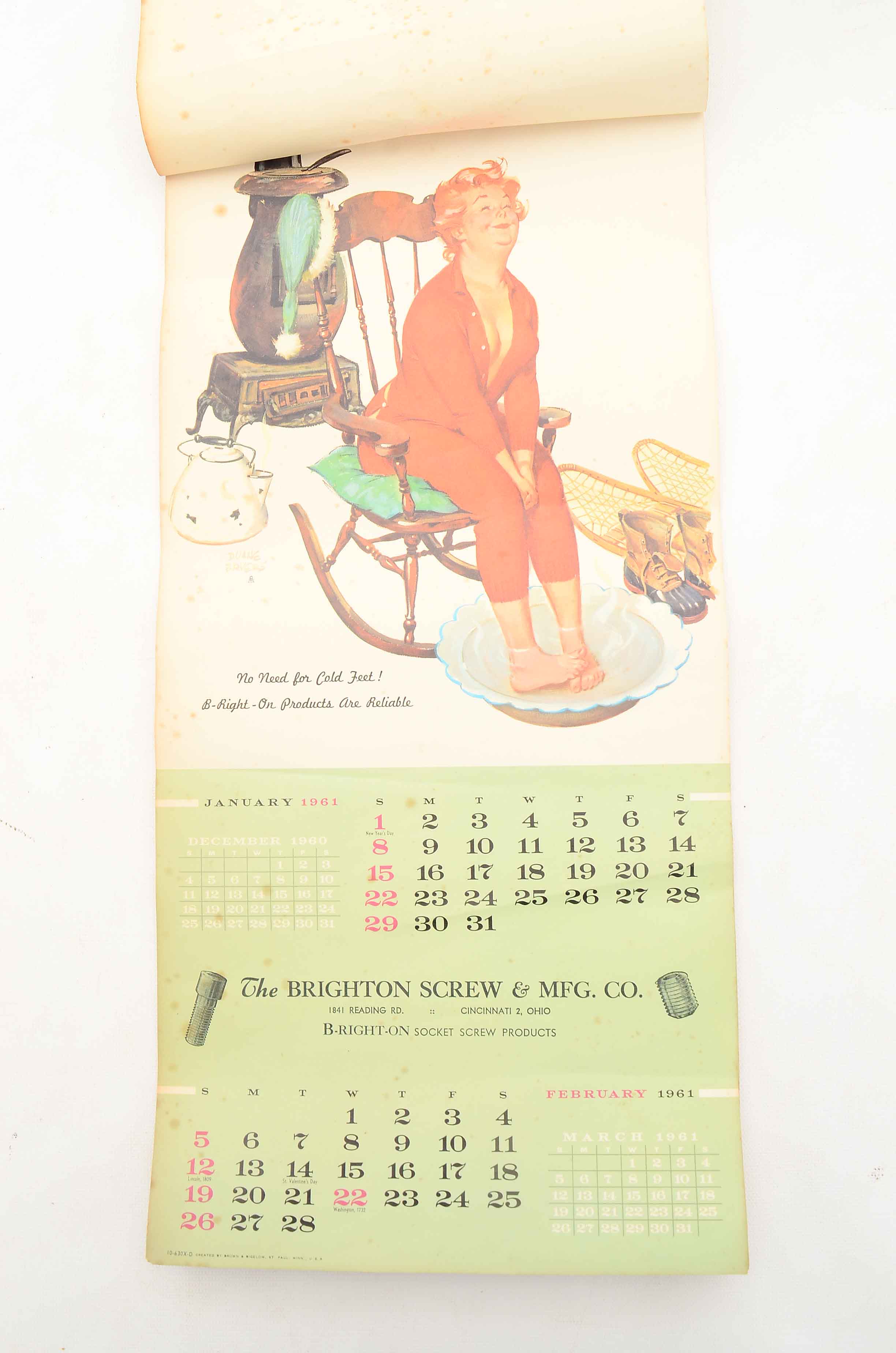 Grouping of Vintage Advertising Calenders Including a Pinup