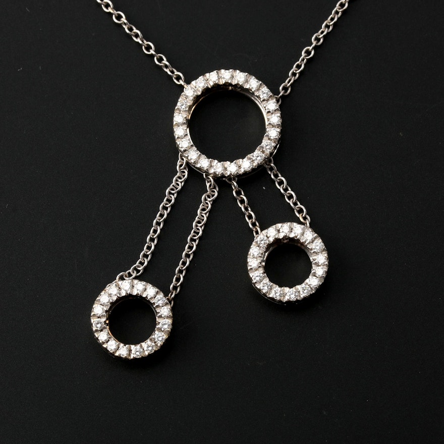 18K White Gold 1.33 CTW Diamond Necklace